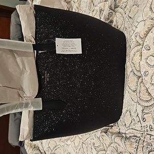 NWT kate spade Glitter Glimmer Tote Shoulder Bag In Black